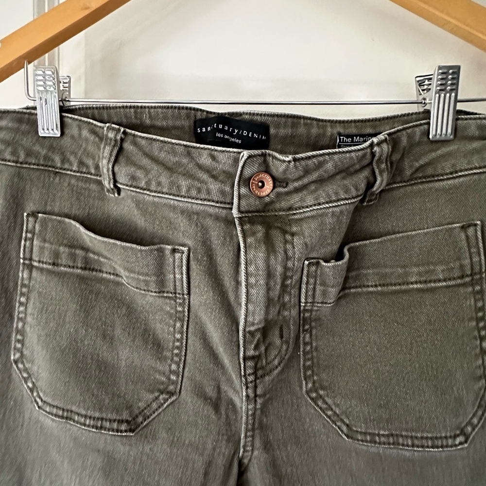 Sanctuary Marine Style size 29 Olive Green High-Rise cropped Jeans